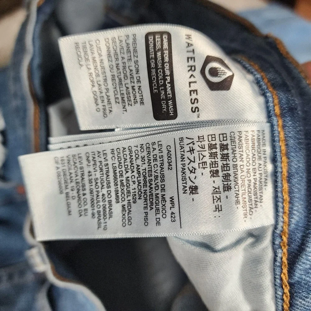 Levis 505 Jeans Mens 40x30 Blue Medium Wash Regular Straight Stretch Denim